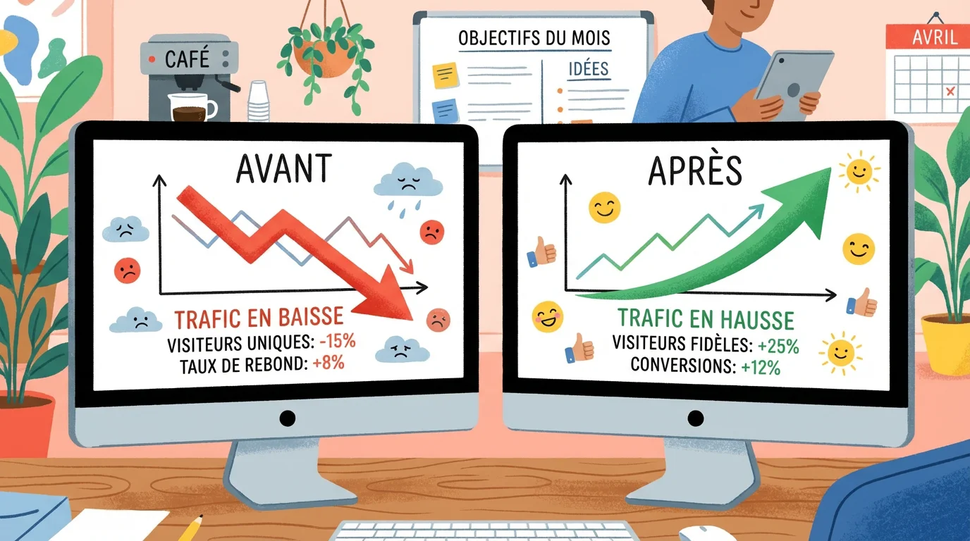 Comparaison de statistiques de trafic entre deux sites web